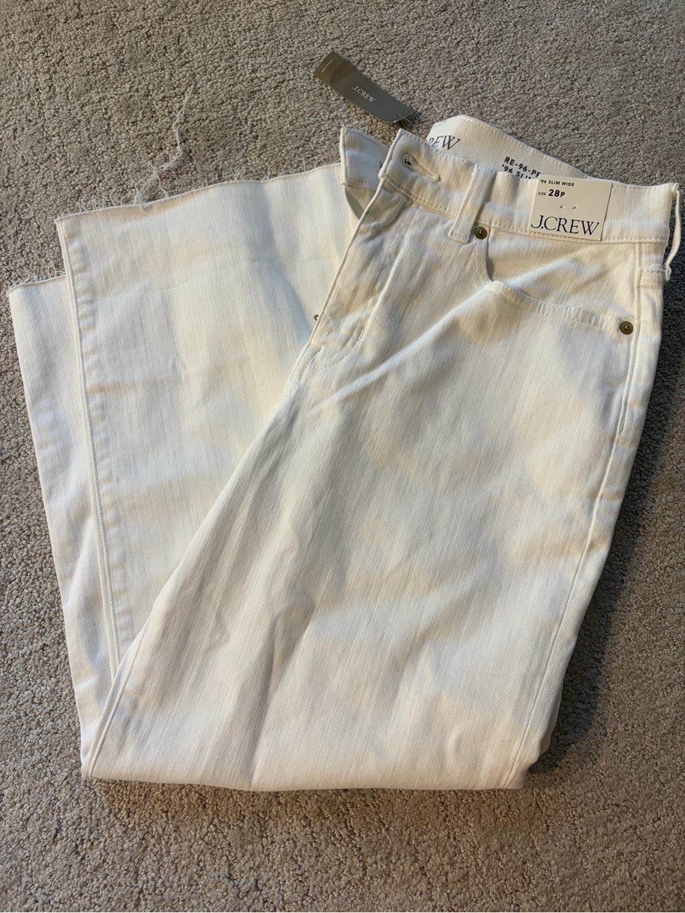 J. Crew Cream Straight-Leg Jeans
